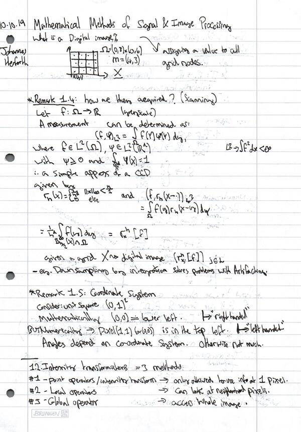 Example scan of the first page of a maths course